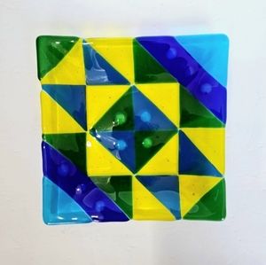 Fused Art Glass Plate 8"